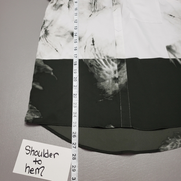 Simply Vera Vera wang sheer black and white short sleeve top women's size XS - Picture 10 of 11